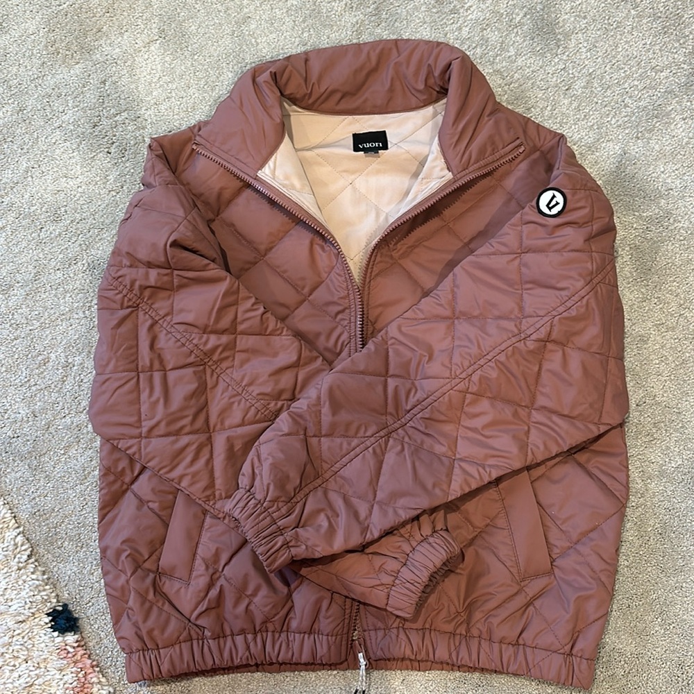 Vuori Jacket Medium Echo Insulated Bomber Quilted Coat Terracotta